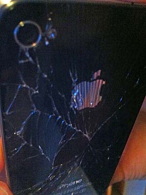 Cracked iPhone 4 back